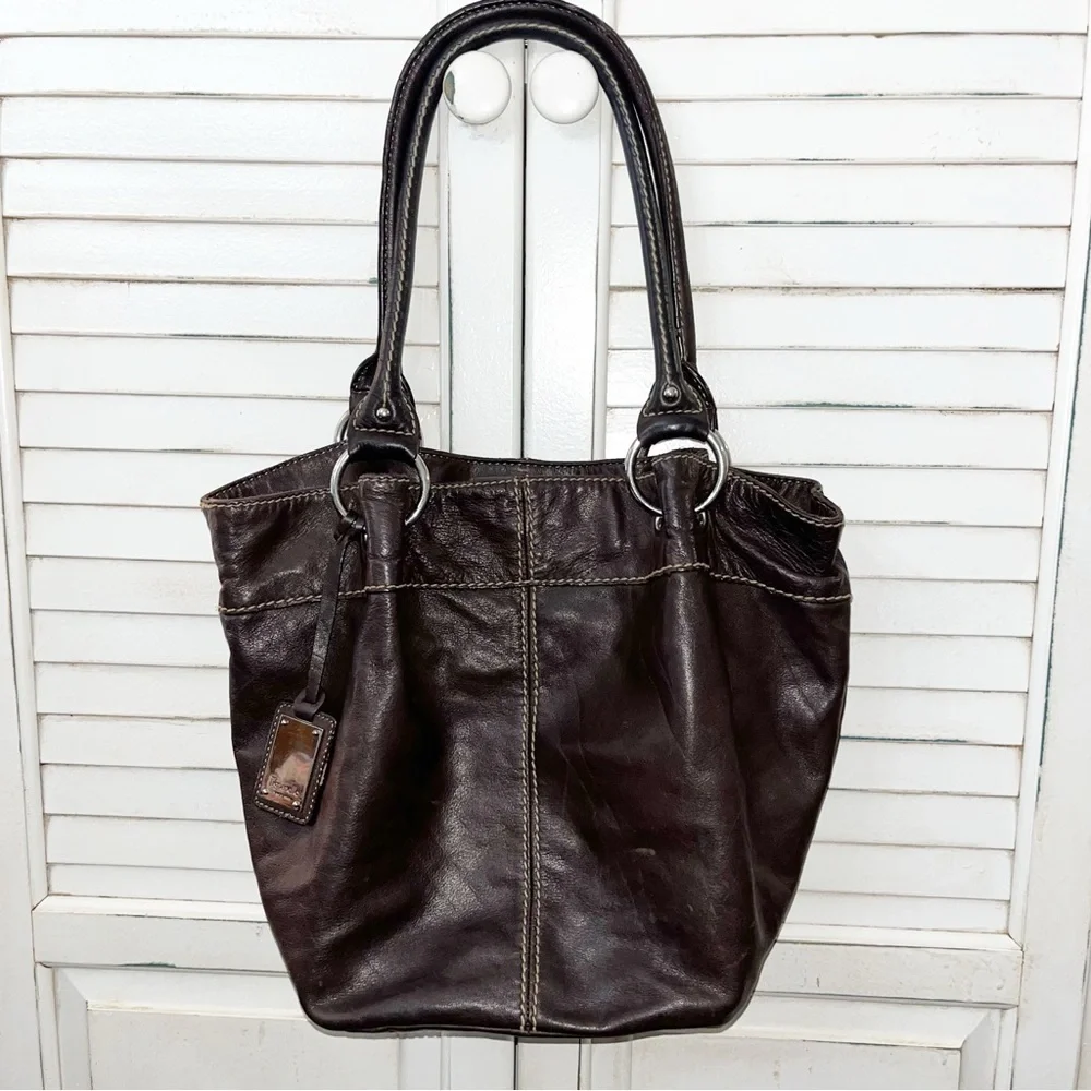 TIGANELLO Brown Genuine Leather Handbag  Shoulder Bag Hobo Buttery Soft